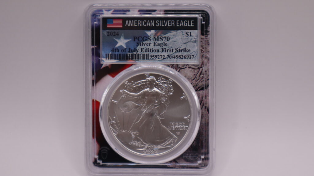 2024 American Silver Eagle MS-70 4th of July Edition First Strike