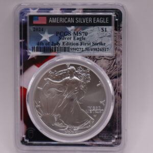 2024 American Silver Eagle MS-70 4th of July Edition First Strike