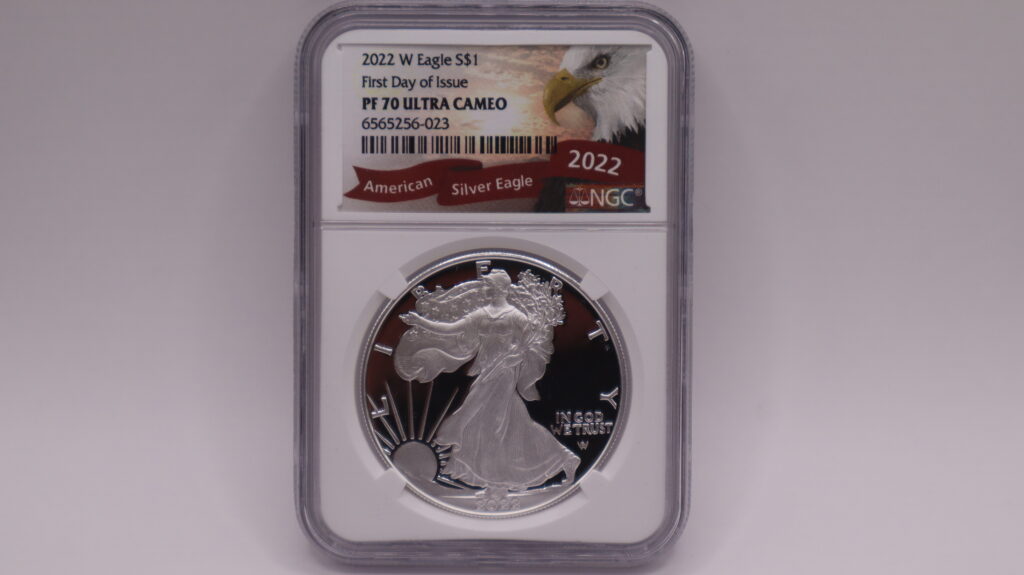 2022 W American Silver Eagle PF70 Ultra Cameo - First Day of Issue