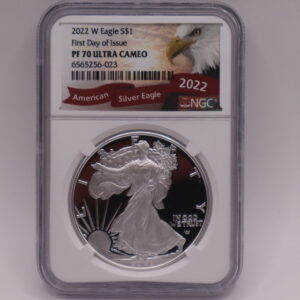 2022 W American Silver Eagle PF70 Ultra Cameo - First Day of Issue